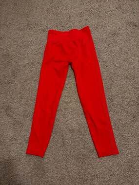 Diosa Fit Red Seamless High-Waisted Ribbed Leggings
